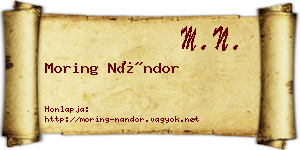 Moring Nándor névjegykártya